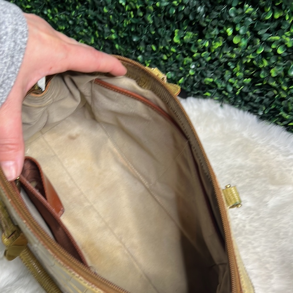 Brahmin small satchel in tan/cream handbag pure - Picture 12 of 14